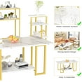 thumbnail image 5 of Cvortll Mid-Century Coffee Table Set of 3, Faux Marble Coffee Table And End Table Sets, 5 of 5