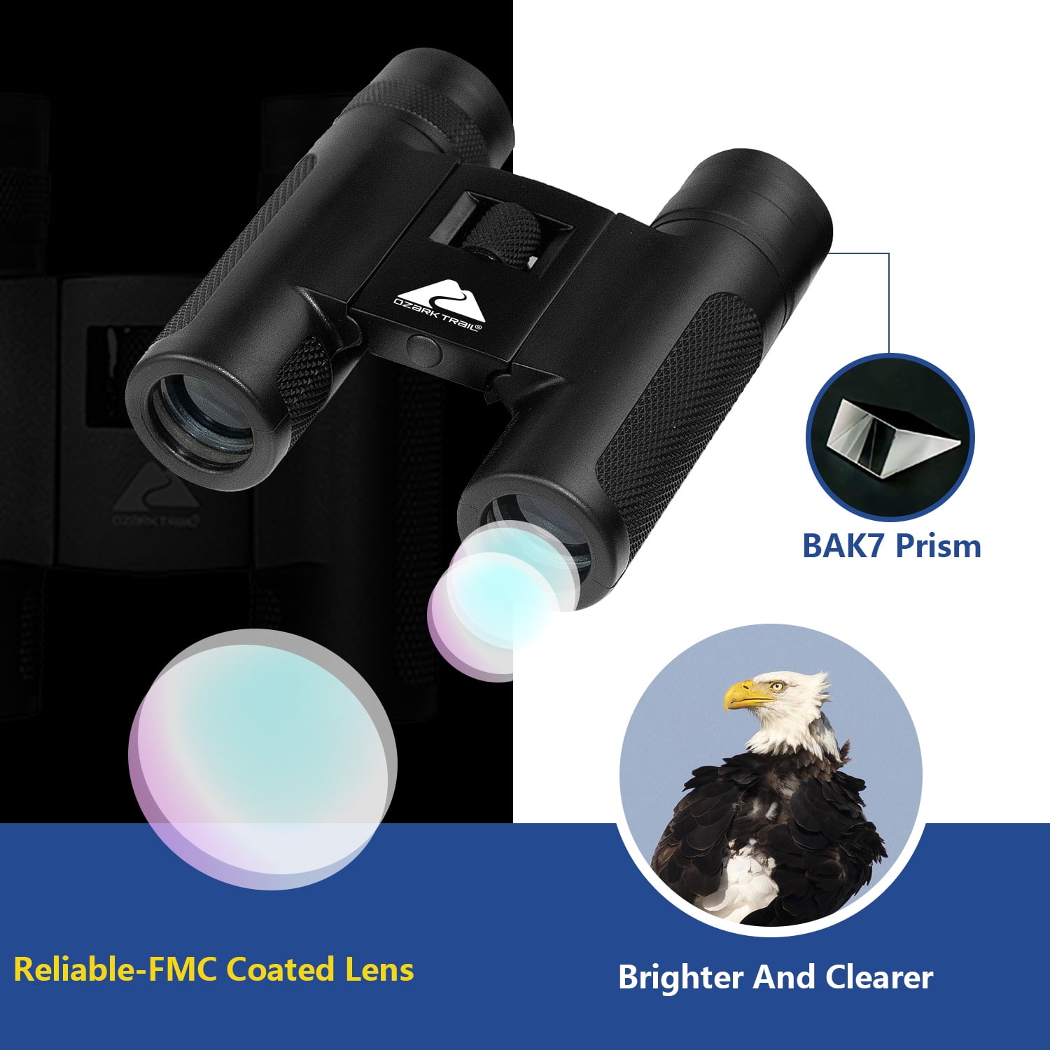 Ozark Trail 10X25 Pocket Binoculars for Kids and Adults, Bird Watching, Theater and Concerts, Hunting and outdoor sports