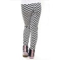 thumbnail image 3 of Kid's Velour Printed Leggings, Black/White Zig-Zag, L, 1 Piece, 3 of 3
