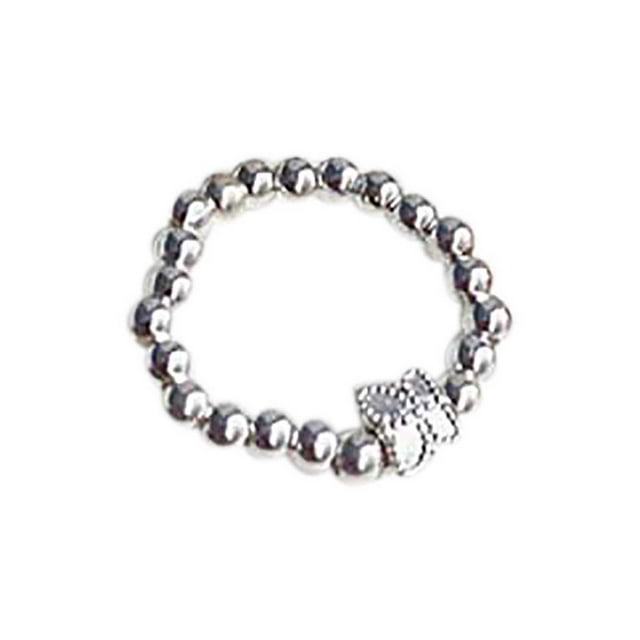 Coofit Bague de Doigt Simple Ajustable Rétro en Zircon Perlé Bague de Phalange pour Femmes
