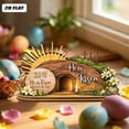 thumbnail image 5 of 2D Easter Resurrection Scene Wooden Ornament, "He Is Risen" Hollow Desktop Decor, Religious Tabletop Display for Home, , and Sunday School, 5 of 5