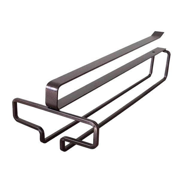 Bewildely Estante para copas de vino debajo del soporte del gabinete, colgador sin perforaciones, estante para gafas, barra para el hogar, Barra de herramientas Café