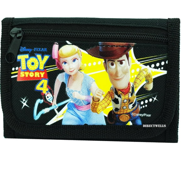 Toys Story 4 Woody,Bo Peep and Forky Black Trifold Wallet