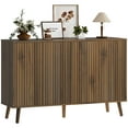 thumbnail image 1 of HOMCOM Buffet, Armoire Buffet Cannelée avec Tablettes Ajustables, Brun Foncé, 1 of 10