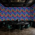 thumbnail image 2 of Retro Peel and Stick Wallpaper Leopard Bold Teal Purple Panels modern Wall Mural 23.6in x 9.8ft Self Adhesive Removable Wall Paper Renter Friendly Wallpaper for Bedroom Dressing Room Salon, 2 of 8