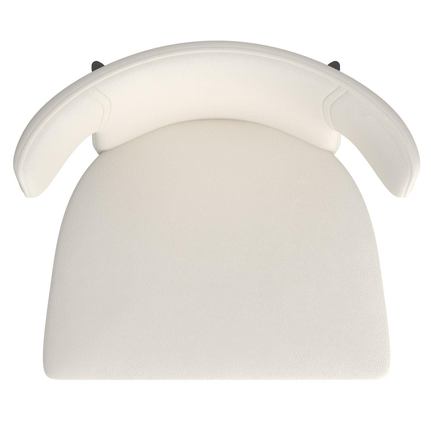 Contemporary Faux Leather and Metal Dining Chair, Set of 2 - Beige and Black