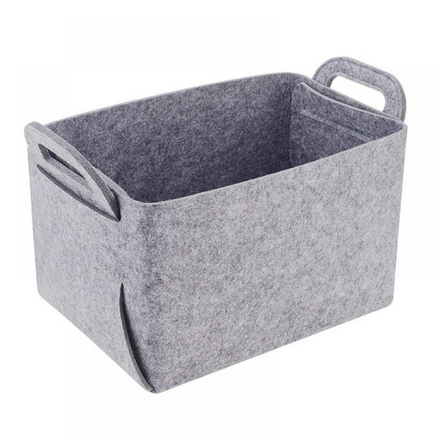 Felt Storage Basket, Foldable Storage Basket with Handles, Toy Storage