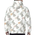 thumbnail image 7 of Kdxio Gray Rabbit Print Mens Casual Hooded Collar Drawstring Hoodies Pullover Sweatshirts Casual Long Sleeve Shirts-X-Large, 7 of 7