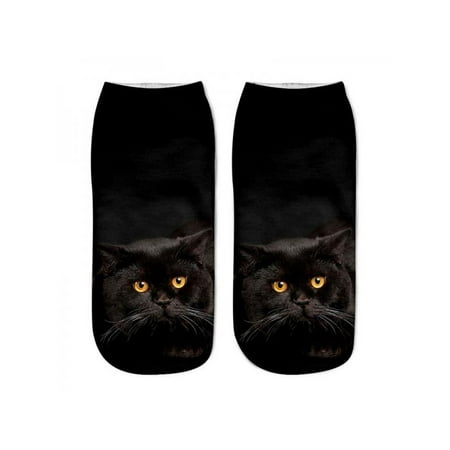 

Topumt Popular Funny Girls Casual Socks 3D Cat Printed Anklet Socks Short Socks