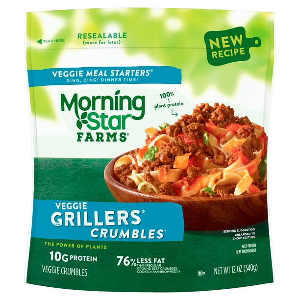 MorningStar Farms Veggie Meal Starters Crumbles Grillers Original Vegan