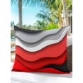 thumbnail image 6 of Outdoor Pillows Waterproof, Red Grey Ombre Bedding Throw Pillows with Insert for Couch Sofa Bed, Modern Abstract Moire Art Geometric 18x18 Inch Pillowcases Decorative Camping Patio Pillow Set of 1, 6 of 8