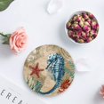 thumbnail image 4 of RYLABLUE Nautical Theme Seahorse Set of 8 Round Coaster for Drinks, Absorbent Ceramic Stone Coasters Cup Mat with Cork Base for Home Kitchen Room Coffee Table Bar Decor, 4 of 5