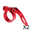 thumbnail image 1 of DYNWAVECA 2xSeatPost Clamp Tube Clip Quick Release Mountain Road Bike Part 31.8mm Red, 1 of 7