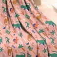 thumbnail image 4 of Pink Colorful Dinosaurs Pattern Blanket,Comfortable Soft Lamb Wool Throw Blanket,All Season,Warm Lightweight Blankets for Sofa Bed Couch Living Room Chair,50"x60", 4 of 4