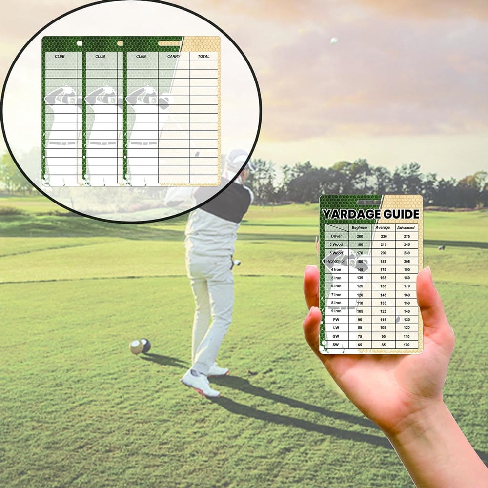 Fengheminga 2Pcs Golf Club Distance Cards Quick Reference Guide