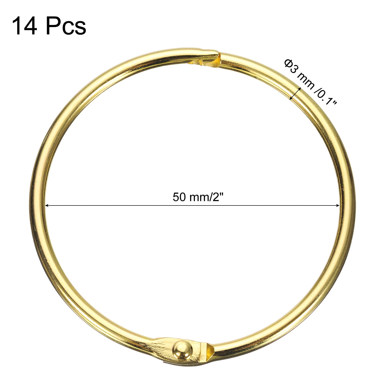 Unique Bargains Shower Curtain Rings Round Snap Hooks Glide for Shower Rods 1.5in Gold