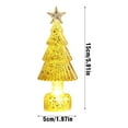 thumbnail image 2 of AUDeals ‌LED Lighted Tabletop Christmas Tree Small Sparkling Plastic & Ceramic Xmas Decor with Gold Illuminated Base, Festive Holiday Home Decor, Indoor Mini Tree for Desk, Shelf, or Mantel‌, 2 of 5