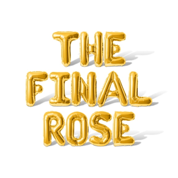 Letter Balloons - THE FINAL ROSE 16" Inch Alphabet Letters Foil Mylar Balloon Bachelorette or Bridal Shower Party Banner (Gold)