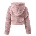 thumbnail image 6 of Winter Warm Coats for Women, Ladies Solid Color Coats Faux Coat Furry Faux Jacket Long Sleeve Outerwear Pink XL, 6 of 7