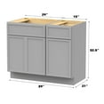thumbnail image 4 of 39" Freestanding Bathroom Vanity Cabinet without Top in Gray, 4 of 6