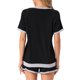 thumbnail image 3 of Conjuntos de pijama para mujer INSPIRE CHIC de 2 piezas, con manga corta, ropa de dormir casual, conjuntos de lounge con bolsillos, L, negro, 3 of 5