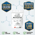 thumbnail image 6 of Ultra-Pure Micronized Creatine Monohydrate Powder - Maximize Strength, Power, and Muscle Growth - Unflavored, Gluten-Free (200 Servings, 1000g), 6 of 8