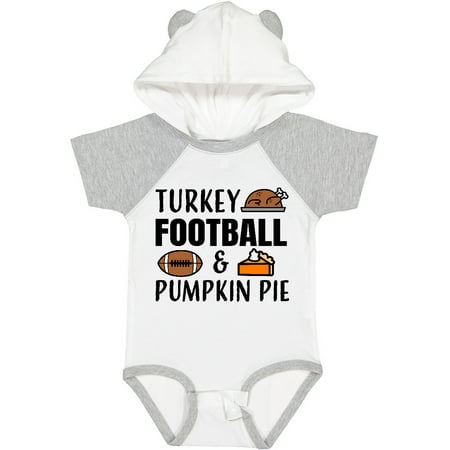 

Inktastic Thanksgiving Turkey Football & Pumpkin Pie Gift Baby Boy or Baby Girl Bodysuit