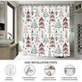 thumbnail image 3 of Christmas Shower Curtain Xmas Tree Shower Curtain Winter Snowflake Pattern Shower Curtain for Bathroom Decor Washable Durable Fabric Bathroom Curtains 72x72 in, 3 of 6