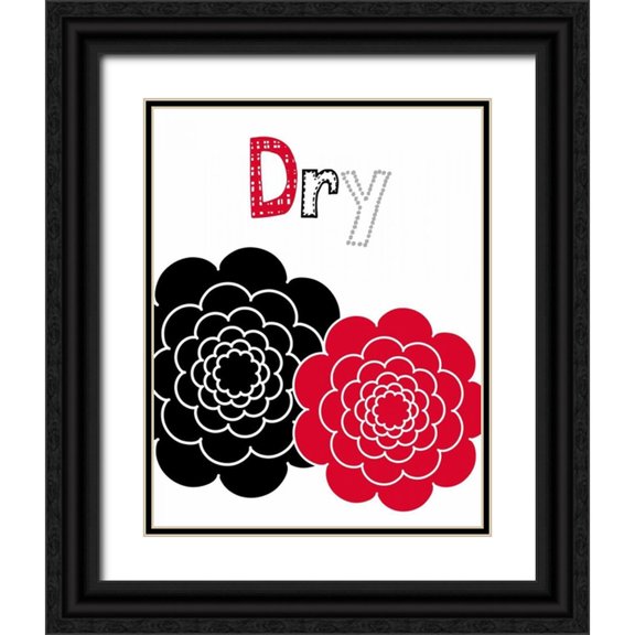 Robinson, Tamara 20x24 Black Ornate Wood Framed with Double Matting Museum Art Print Titled - Flower Dry Rose