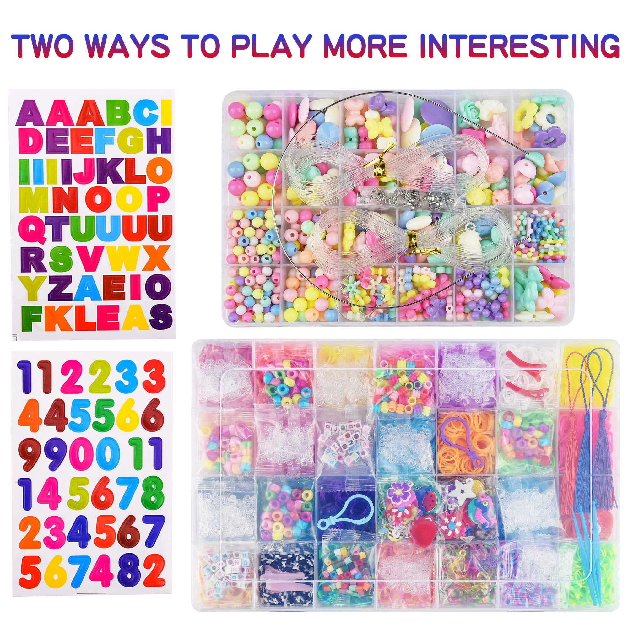 18000+ Loom Bands Kit: DIY Rubber Bands Kits , 500 Clips, 40 Charms,Loom Bracelet Making Kits for Kids, DIY Rubber Band Bracelet Kit