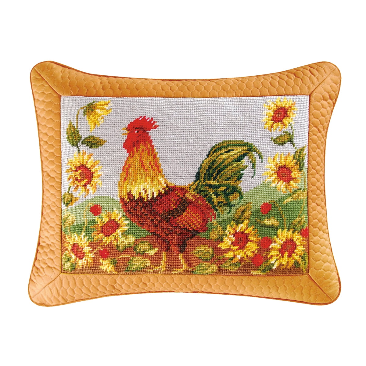 Morning Rooster Needlepoint Pillow