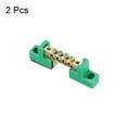 thumbnail image 3 of Terminal Tierra Barra Tornillo Bloque Barrera Latón 4 Posiciones Verde para Eléctrica Distribución Paquete de 2, 3 of 5