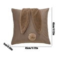thumbnail image 3 of 18x18 inch Easter rabbit-themed pillowcases, cute plush ears and fluffy tail decorative pillowcases, soft decorative pillowcases, suitable for sofas, living rooms and bedrooms, 3 of 6