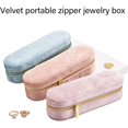 thumbnail image 2 of Compact Plush Jewelry Holder Protective Plush Jewelry Container with Zips for Necklaces and Small Trinkets, 2 of 7
