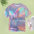 thumbnail image 4 of Rainbow Horse with Wings Women's Short Sleeve Tops Casual Blouses T Shirt, 4 of 6