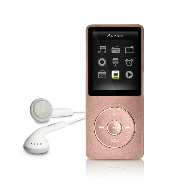 Lecteur MP3 AGPTEK 8 Go avec radio FM, enregistreur vocal, lecteur de  musique 70 heures de lecture et prend en charge jusqu'à 128 Go (A02)