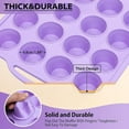 thumbnail image 5 of Mini Silicone Muffin Pan with Metal Frame, Non Stick Silicone Cupcake Pan with Handles 24 Cup, BPA Free Silicon Muffin Tin Tray Small for baking, egg bites, Cupcake Mold Grey, 5 of 10