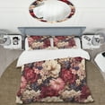 thumbnail image 2 of Designart "Burgundy Peony Victorian Elegance I" Pink Floral Bedding Covert Set - Cottage Bed Set With 2 Shams, 2 of 5