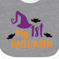 thumbnail image 4 of Inktastic My First Halloween, Witch Hat, Pointy Hat, Bats Boys or Girls Baby Bib, 4 of 4