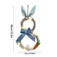 thumbnail image 3 of SDJMa 18.9" Easter Bunny Wreath for Front Door, Battery Operated Lighted Rabbit Shaped Wreath with LED Lights for Spring Easter Porch Wall Window Hanging Decor, 3 of 7