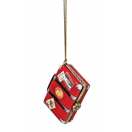 Porcelain Vintage Necklace - Christmas Decoration - Porcelain Surprise Ornaments Box - Vintage Suitcase