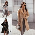 thumbnail image 5 of Women's Coat Woolen Coat Solid Color Strap Mid-length Woolen Coat Fashionable, 5 of 6