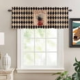 thumbnail image 2 of Vintage Coffee Rod Pocket Curtain Valance, Farmhouse Red White Cups Black Plaid Farmhouse Window Valance for Living Room, Bedroom, Kitchen 54"W x 18"L, 2 of 9