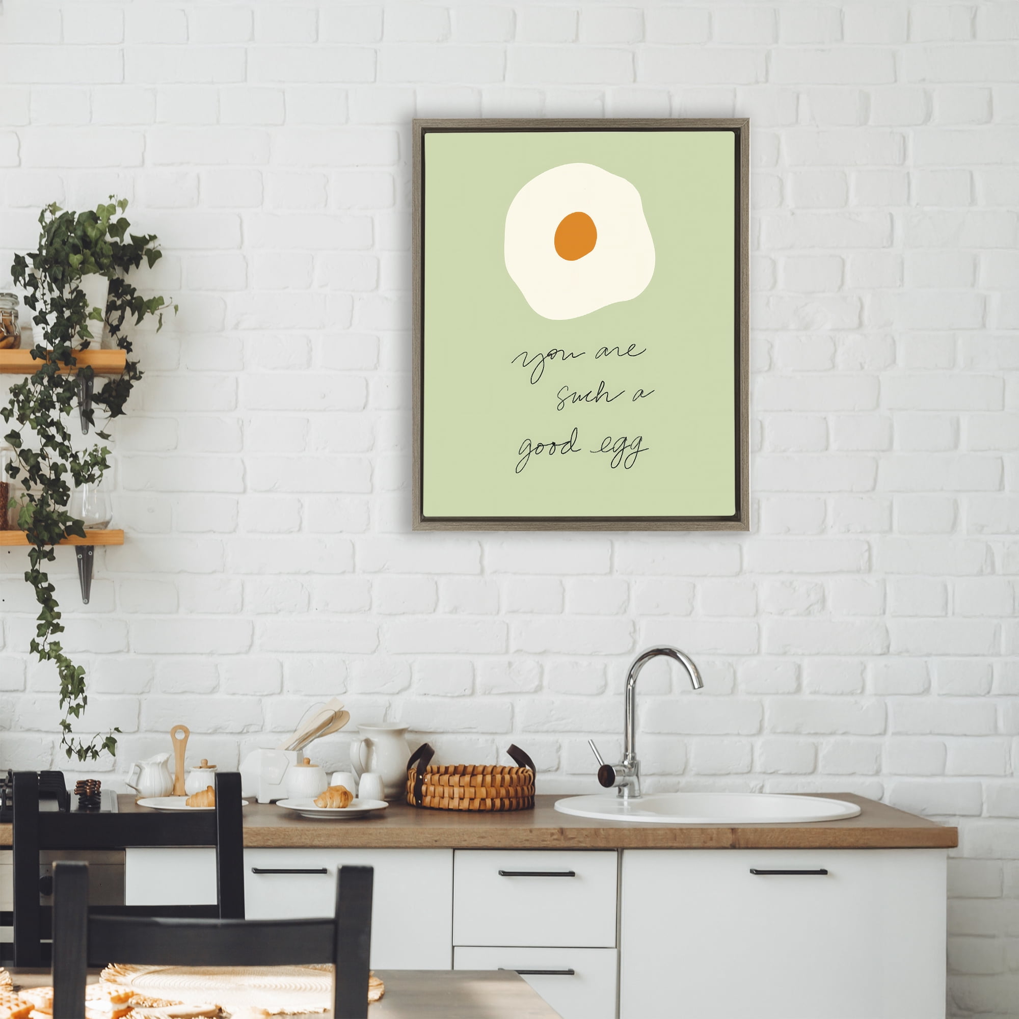 Stupell Industries You Are A Good Egg Brown Framed Floater Canvas Wall Art, design by SD Graphics Studio