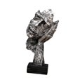 thumbnail image 3 of Escultura abstracta de cara, figura decorativa, novedad nórdica, estatua moderna, adorno de escritorio para gabinete, chimenea, regalo de cumpleaños Plata, 3 of 10