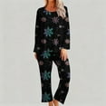 thumbnail image 6 of Tnhcen Festive Printed Long Sleeve Pajamas for Women Christmas Graphic Crew Neck Soft Pjs Nightwear Lounge Home Clothes​ S-2XL, 6 of 6