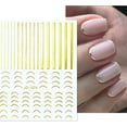 thumbnail image 4 of Papapt 12 Sheets Gold Nail Stickers Gold Line Nail Decals 3D Self Adhesive Metal Geometric Stripe Wave Nail Sticker Gold Nail Art Designs Nail Art Supplies for Women Manicure Decorations, 4 of 9