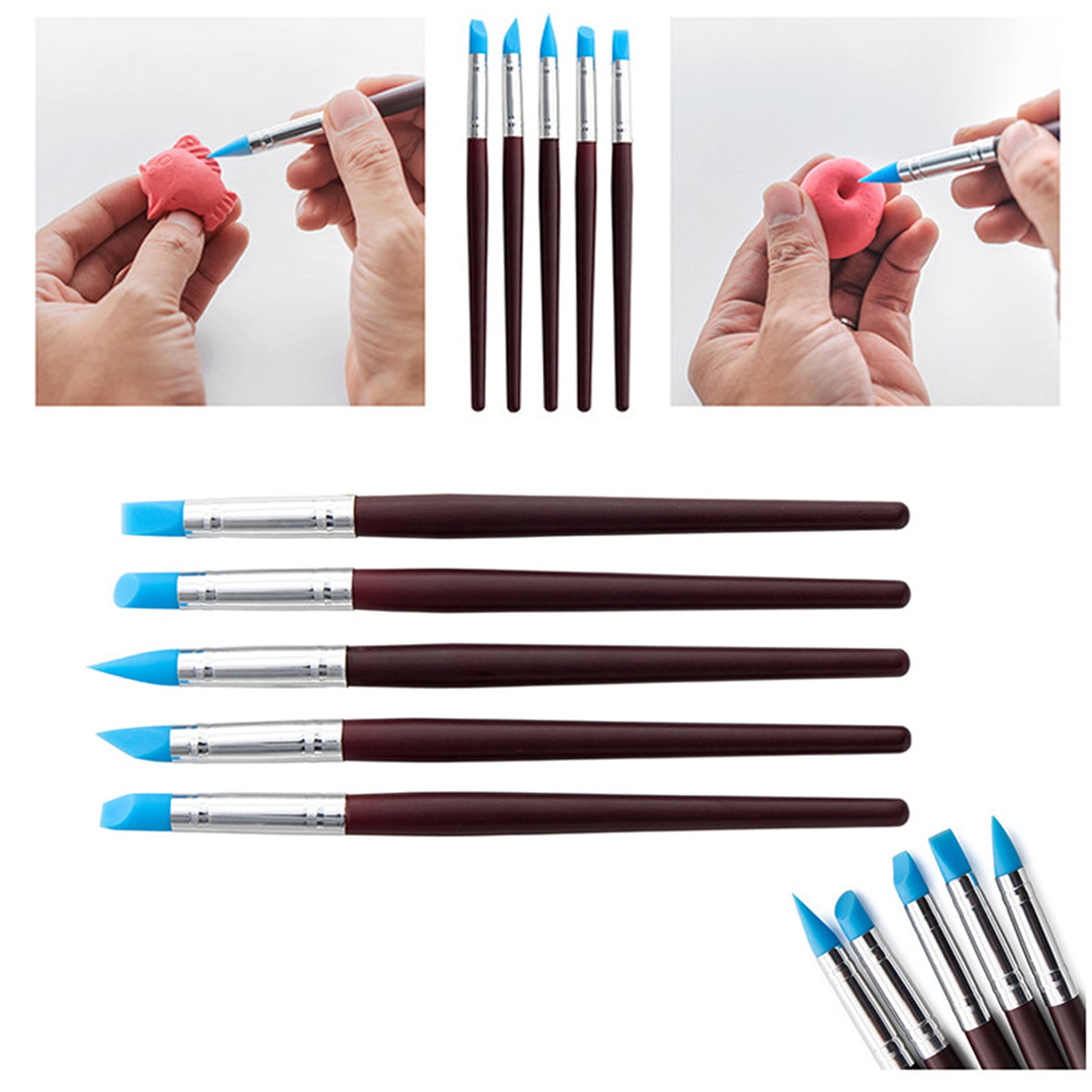 Geemin 37pcs Pottery Clay Sculpting Tools Double Sided Carving Tool Kit Brush Carrying