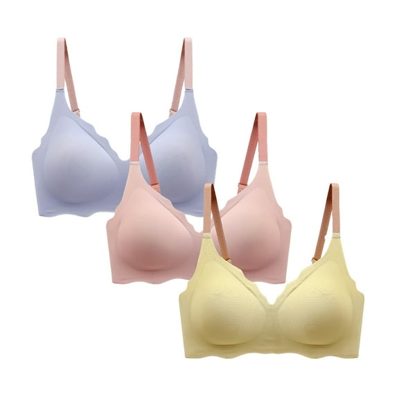 Girls Seamless Training Bras Lightly Padded Cotton Developed Adjustable Straps Bra Solid No Wire A-Cup