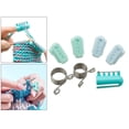 thumbnail image 3 of 5 dedales para tejer, guía de hilo, herramienta de tejer separada, anillos de hilo para dedos, bricolaje Verde azul, 3 of 9